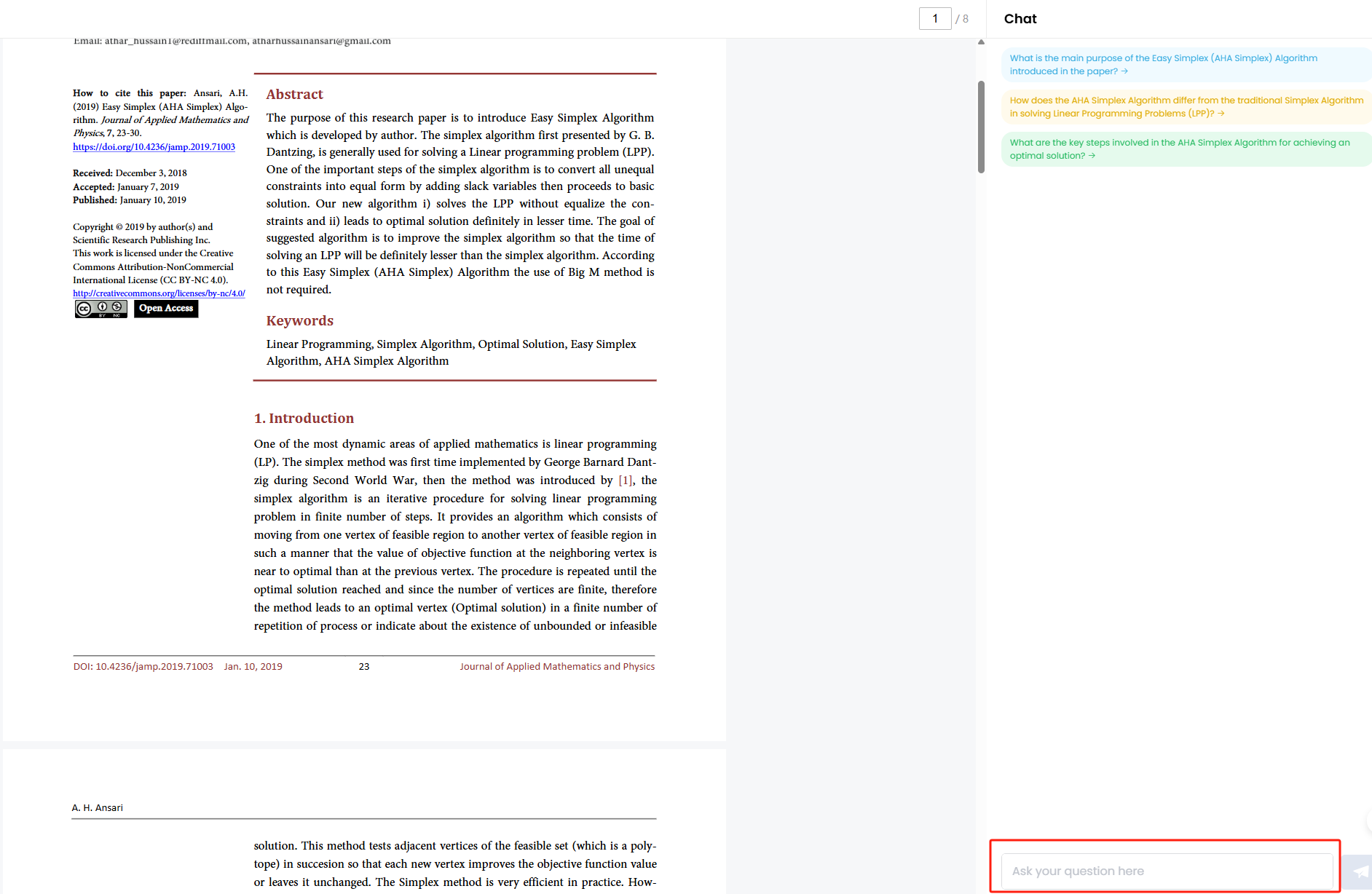 2. Access the PDF Chat Feature  